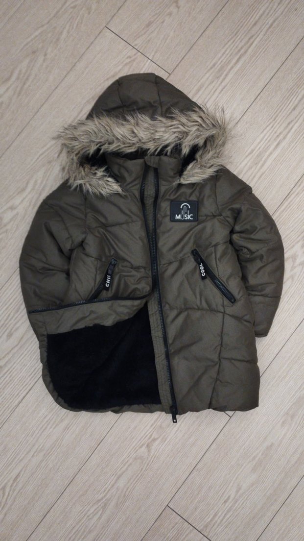 Kürklü Kapüşonlu Kız Çocuk Uzun Boy Mont - Görsel 2