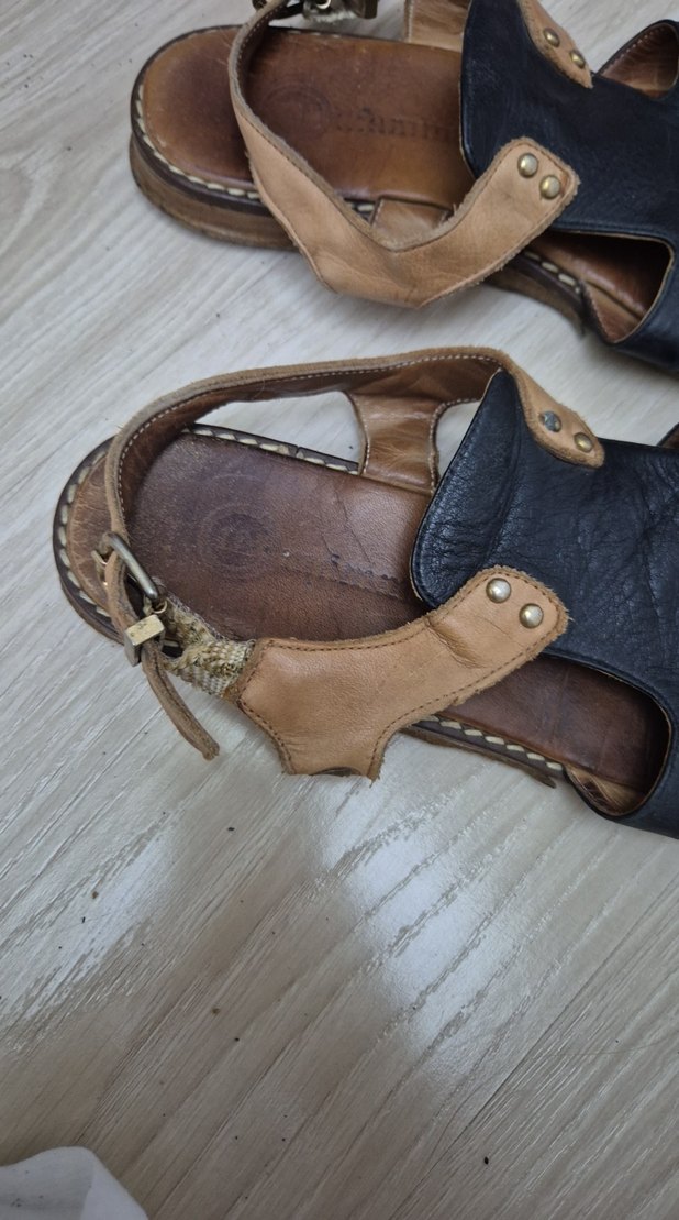 Kadın Kahverengi Deri Dolgu Topuklu Sandalet - Görsel 2