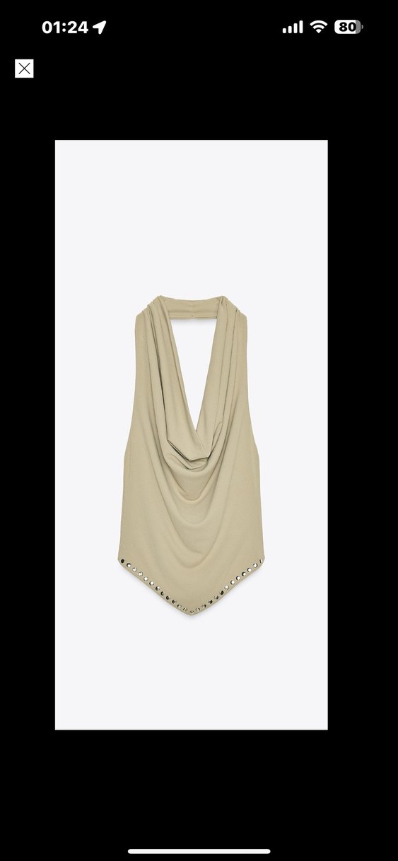 Bej Drapeli V Yaka Kolsuz Kadın Yeleği - Görsel 3