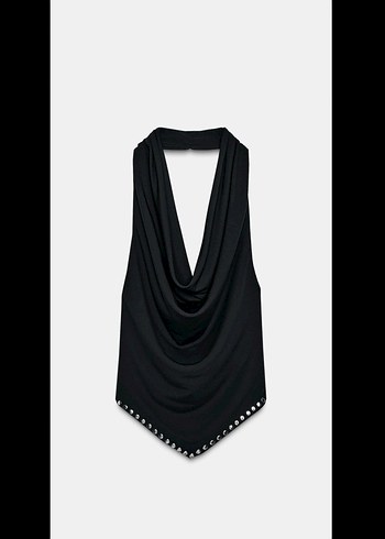 Kadın Siyah Drapeli Body Chain - Görsel 2