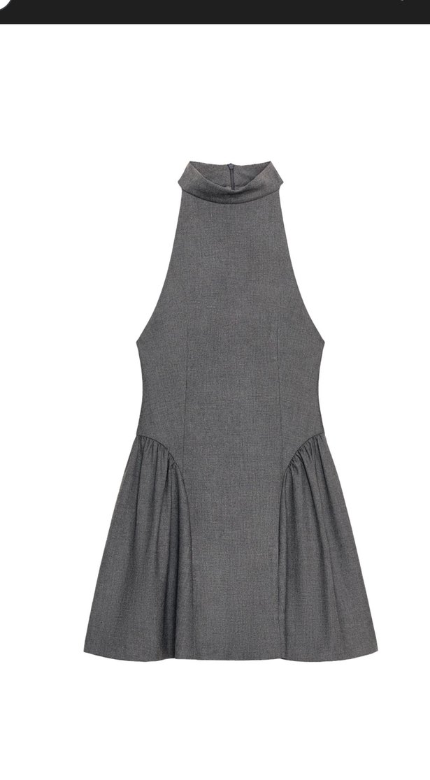 Siyah Transparan Deri Mini Elbise M/S - Görsel 2