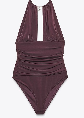 Bordo Kuşaklı Bol Kesim - Görsel 2