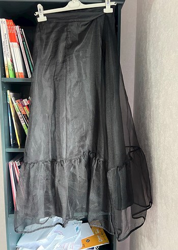 s Beden siyah Renk Uzun Siyah Gotik Tarz Büzgülü Etek