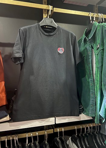 s/m Beden Moncler Düğmeli Siyah Street Wear Erkek Tişört