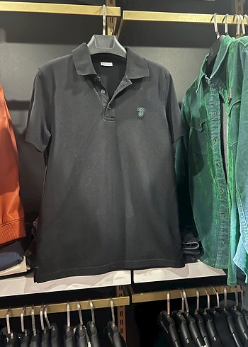 Düğmeli Siyah Kısa Kollu Erkek Polo Tişört