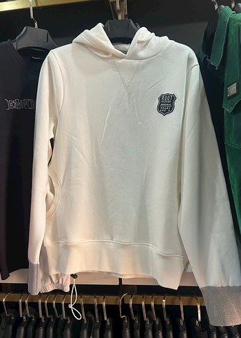 m Beden beyaz Renk Beyaz Kapüşonlu Uzun Kollu Sweatshirt