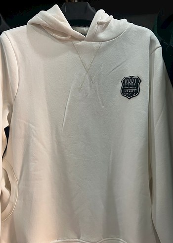 Diğer Beyaz Kapüşonlu Uzun Kollu Sweatshirt
