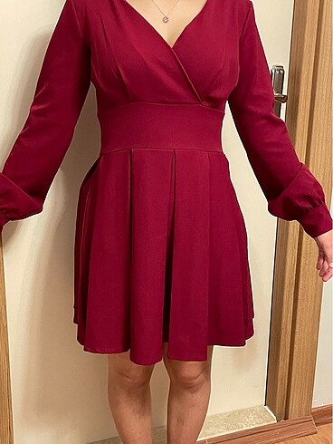 Bordo elbise