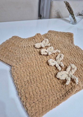 12-18 Ay Beden Oversize Kurdele Modelli Bebek Yeleği