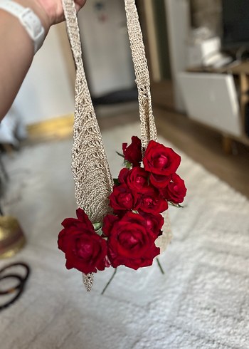 Diğer Bohem Tarzı tote model Bej Örgü Kadın Çanta