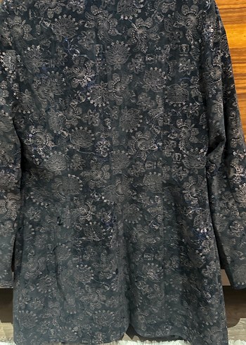 Düğmeli Yılan Desenli Uzun Kadın Kaban - Görsel 7