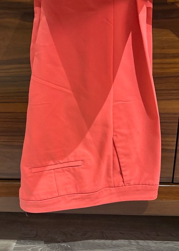 Kadın Kırmızı Pilili Midi Kumaş Pantolon - Görsel 5