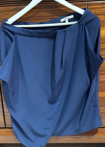 Mavi Midi Drapeli Kadın Etek - Görsel 6