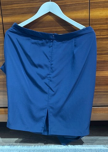 Mavi Midi Drapeli Kadın Etek - Görsel 5