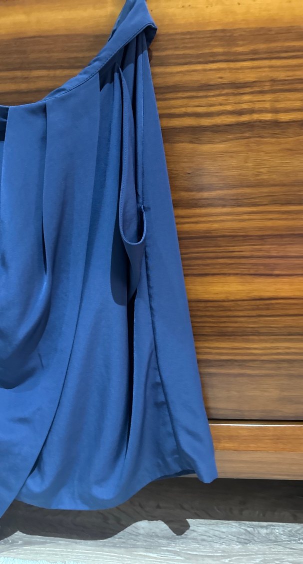 Mavi Midi Drapeli Kadın Etek - Görsel 3