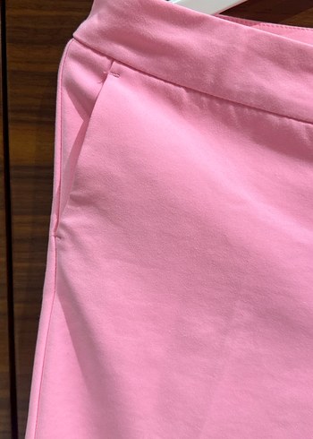 Pembe Midi Kumaş Kadın Pantolon - Görsel 4