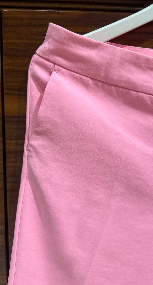 Pembe Midi Kumaş Kadın Pantolon - Görsel 4