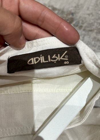 Beyaz Keten Midi Hamile Eteği - Görsel 5