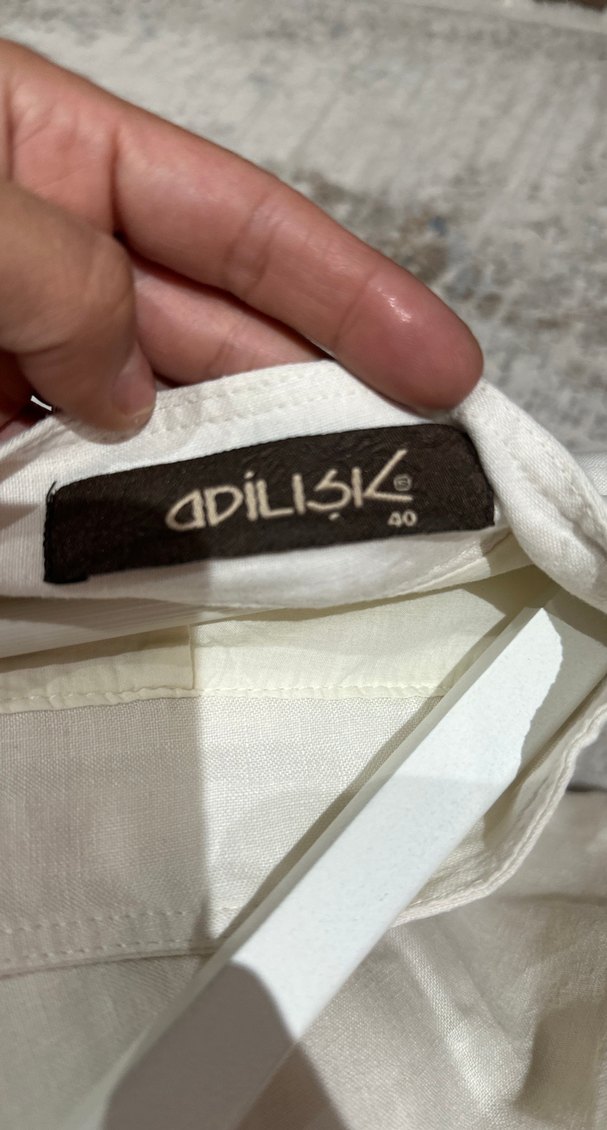 Beyaz Keten Midi Hamile Eteği - Görsel 5