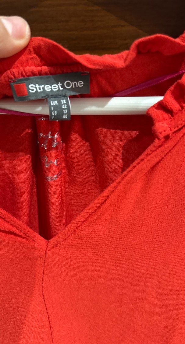 Kırmızı V Yakalı Salaş Kadın Bluz - Görsel 5