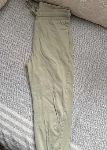 Beş adet Gri Rahat Kesim Kadın Keten Eşofman Altı - Görsel 3