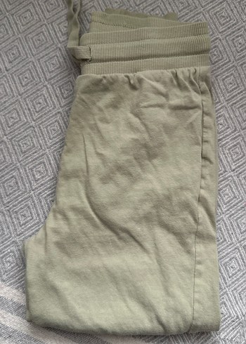 Beş adet Gri Rahat Kesim Kadın Keten Eşofman Altı - Görsel 2