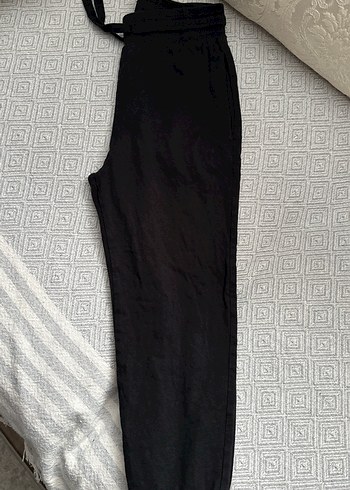 Beş adet Gri Rahat Kesim Kadın Keten Eşofman Altı - Görsel 4