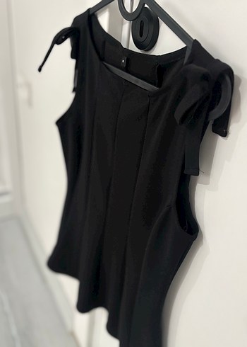 Siyah Askılı Mini Bluz - Görsel 5