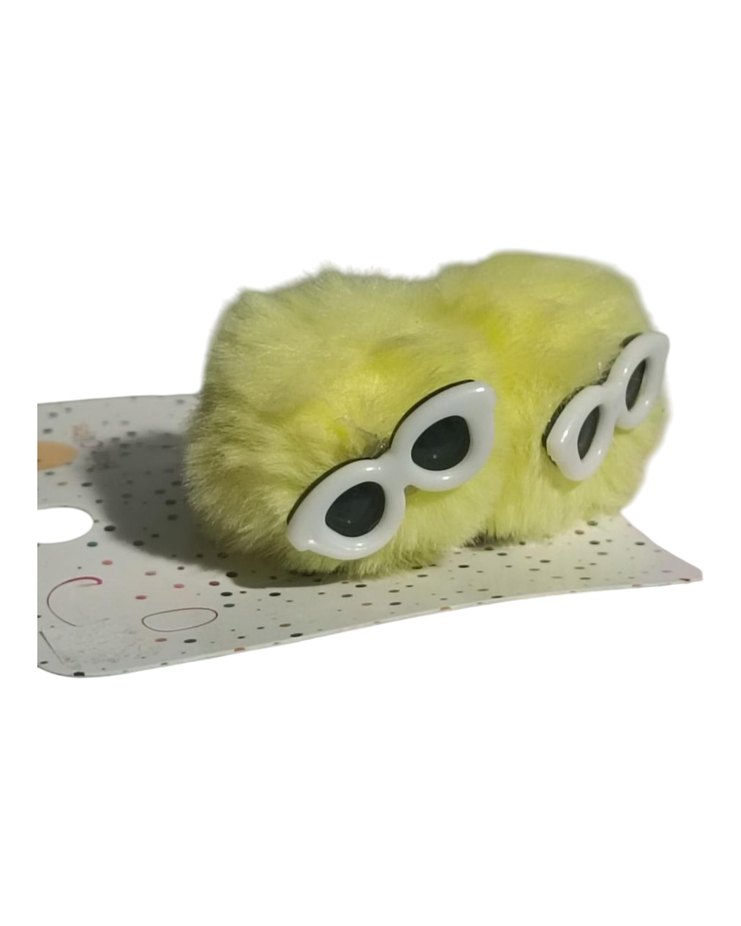 Sarı Peluş  Gözlük Detaylı Saç Tokası SON FİYATTIR - Görsel 3