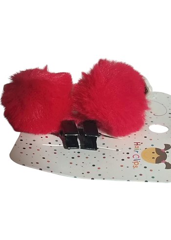 Kırmızı Peluş Çocuk Saç Tokası SON FİYATTIR - Görsel 2