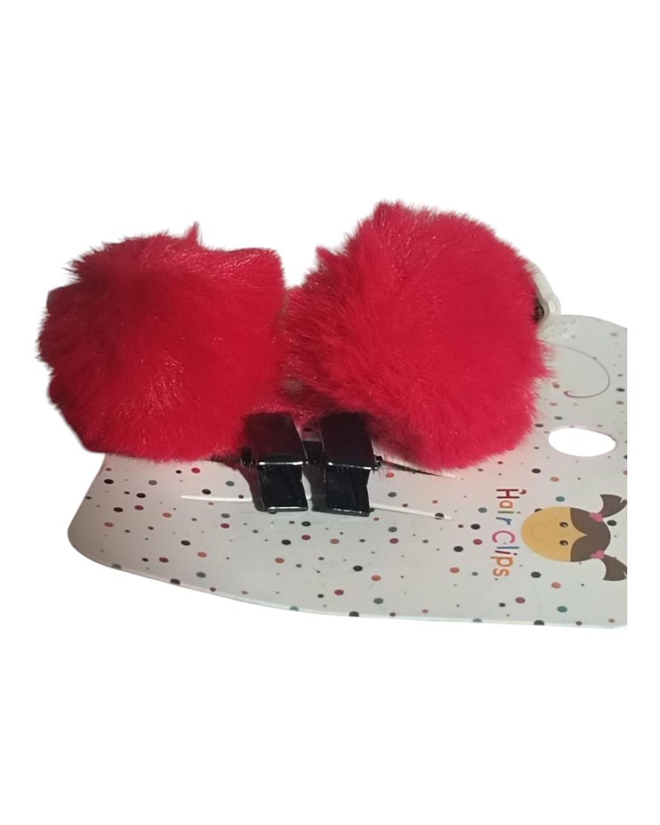 Kırmızı Peluş Çocuk Saç Tokası SON FİYATTIR - Görsel 2