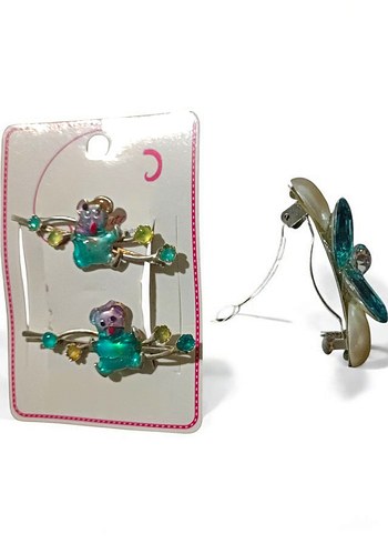 Turkuaz Payetli Çocuk Toka Seti - Görsel 4