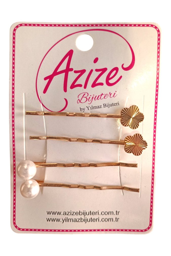 Boncuklu Altın Renkli Kadın Toka Seti SON FİYATTIR - Görsel 3