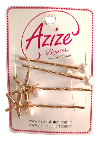 Boncuklu Beyaz Deniz Yıldızı Toka Seti SON FİYATTIR - Görsel 3