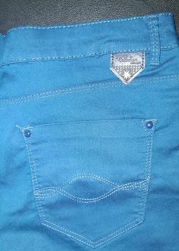 Düğmeli Koyu Mavi Denim Mini Şort - Görsel 5