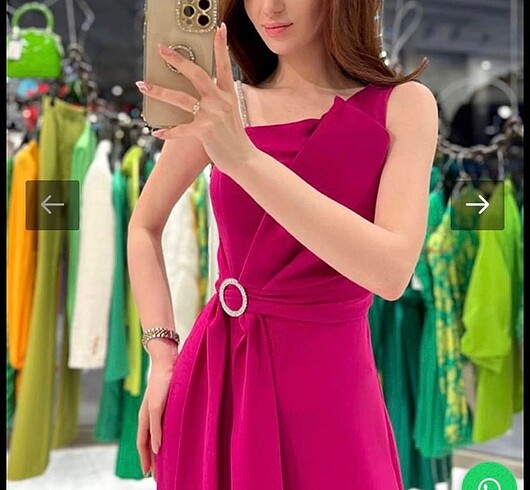 Zara Taşlı fuşya tulum abiye