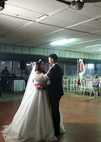 helana V Yaka Beyaz Gelinlik - Görsel 3