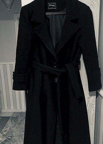 Kemerli Siyah Uzun Kaban - Görsel 4