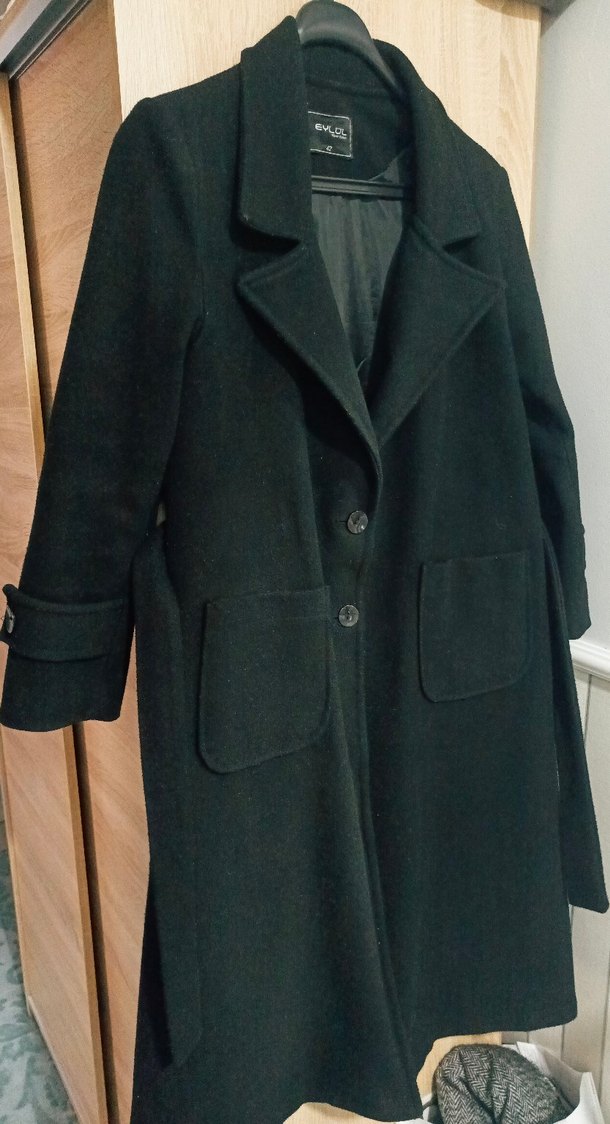 Kemerli Siyah Uzun Kaban - Görsel 3