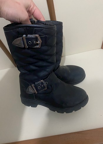 Kız Çocuk Siyah Tokalı Biker Bot - Görsel 2