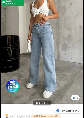 Günlük Gri Mavi Bol Kesim Kot Pantolon - Görsel 3