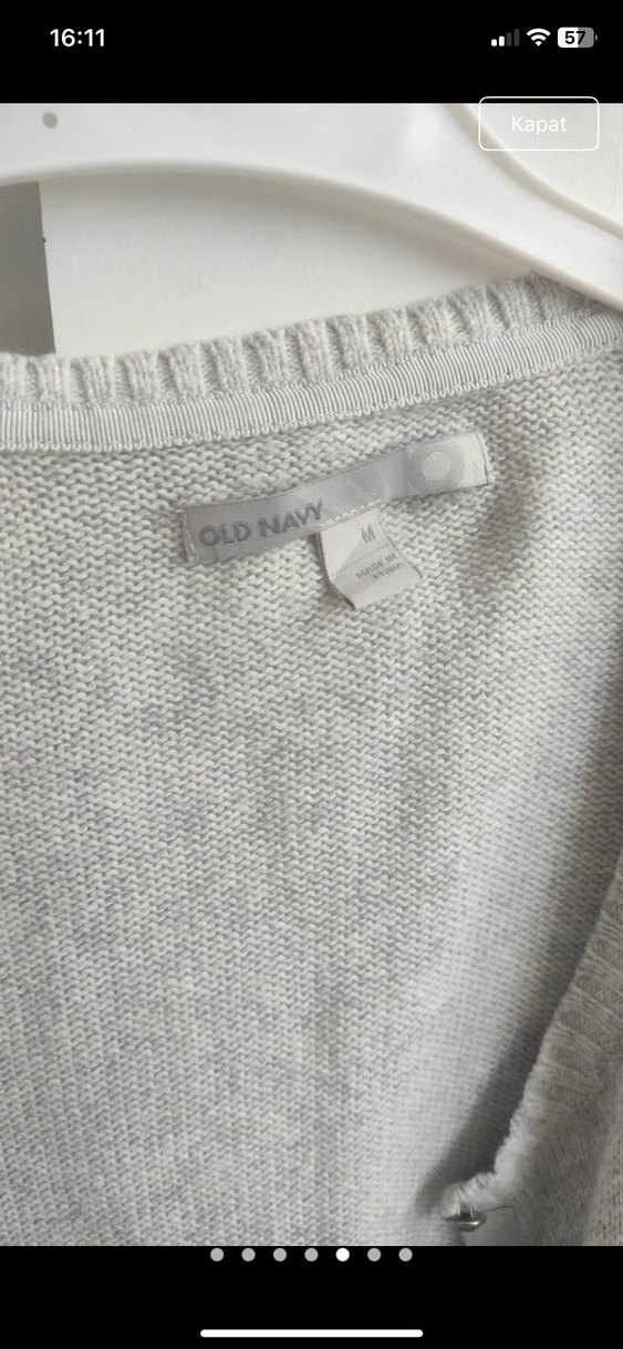 Düğmeli Gri Balıkçı Yaka Hamile Hırkası - Görsel 4