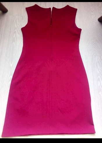 Pembe V Yaka Kemerli Midi Elbise - Görsel 2