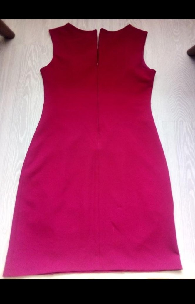 Pembe V Yaka Kemerli Midi Elbise - Görsel 2