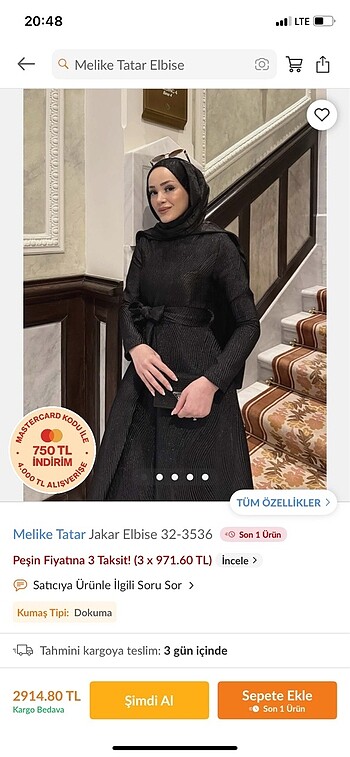xl Beden Jakar elbise abiye