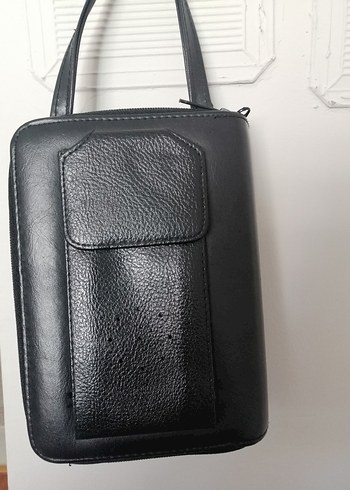 Siyah Deri Fermuarlı erkek Portföy Cüzdan - Görsel 2