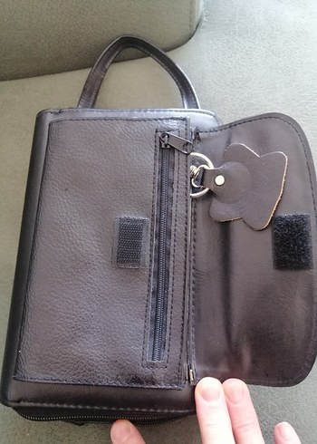 Siyah Deri Fermuarlı erkek Portföy Cüzdan - Görsel 7