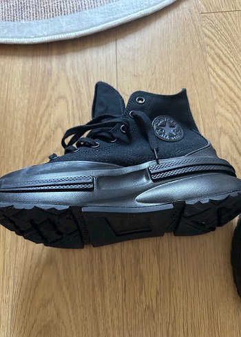 37 Beden Converse Siyah Platform Tabanlı Kadın Spor Ayakkabı sıfır