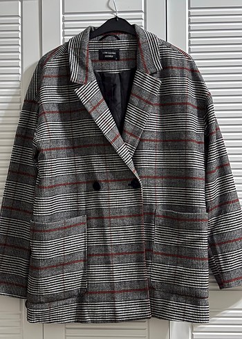 LC Waikiki Klasik Ekose Gri Blazer Ceket