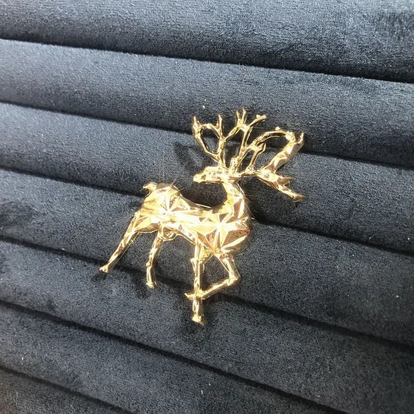 Altın Renk Parlak Geyik Broş Pin Rozet 1 Adet - Görsel 2